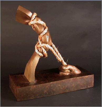 Contradiction 9 rotblatt bronze sculpture